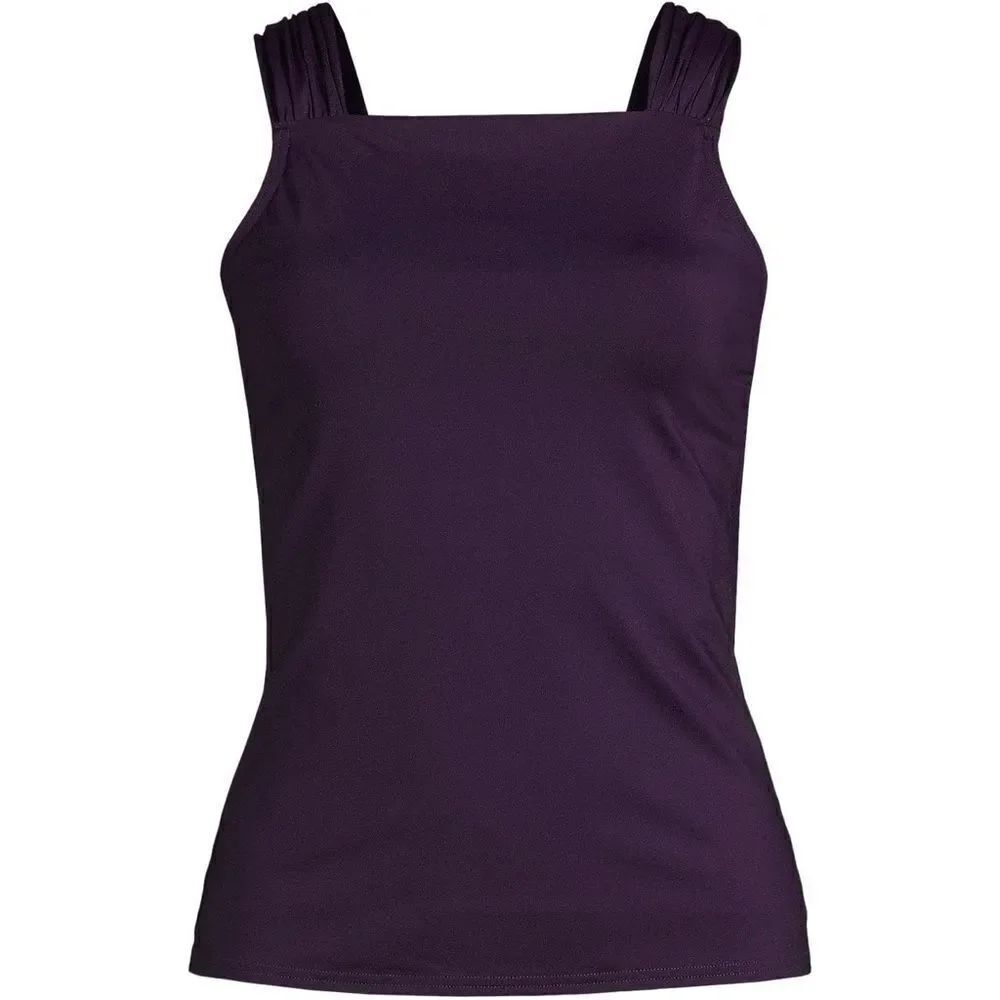 Land's End Cap Sleeve Tankini Top soft cup wide strap Backberry various sizes